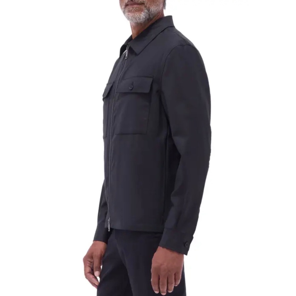 BUGATCHI Men's‎ Black Full Zip Shirt Jacket Utility Style Two Pocket Size M
